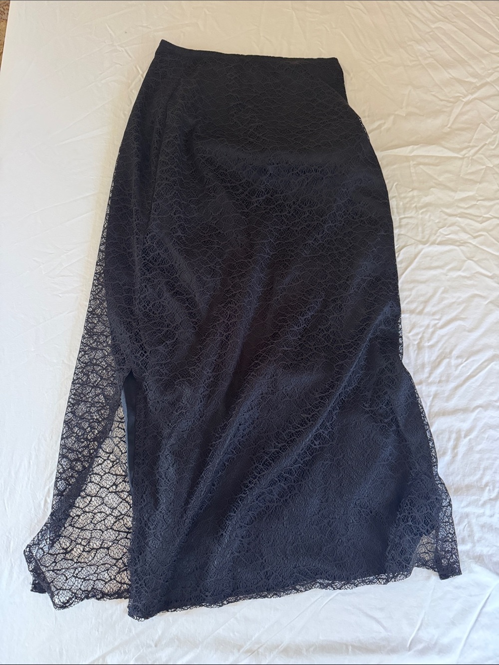 Black Lace Midi Skirt - Elegant Women's Skirt